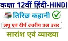 तिरिछ कहानी class 12th Hindi Subjective question