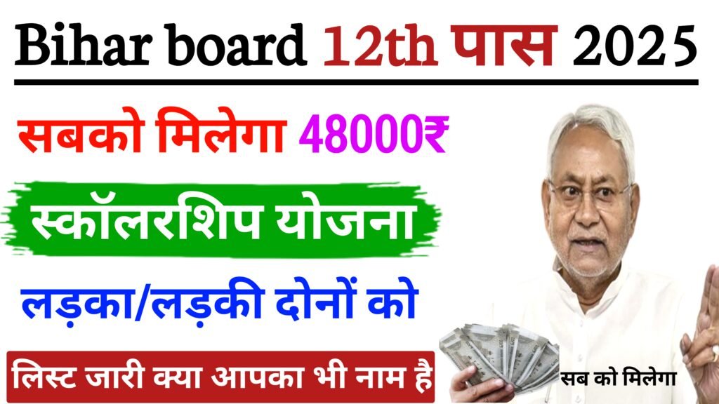 Bihar board Inter(12th) pass Scholarship 2025